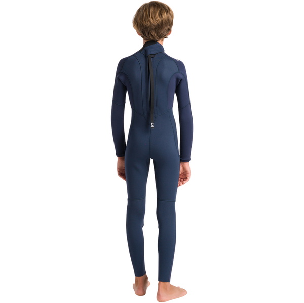 2026 C-Skins Junior NuWave Element 3/2mm Back Zip Wetsuit C-NEL32STJ - Bluestone / Slate / Multi